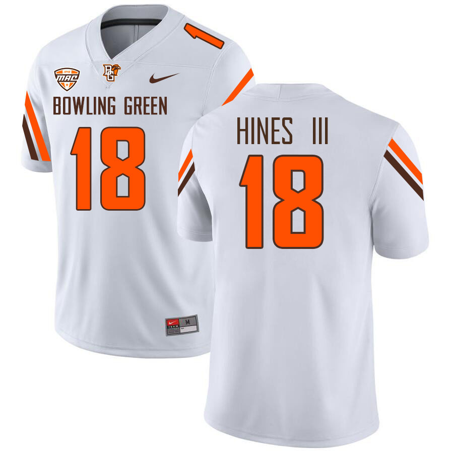 Bowling Green State Falcons #18 Andrew Hines III College Football Jerseys Stitched-White
